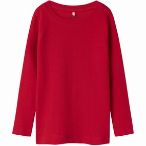 Lightweight texture crew neck Name It Chinese Red Dagnes Blouse