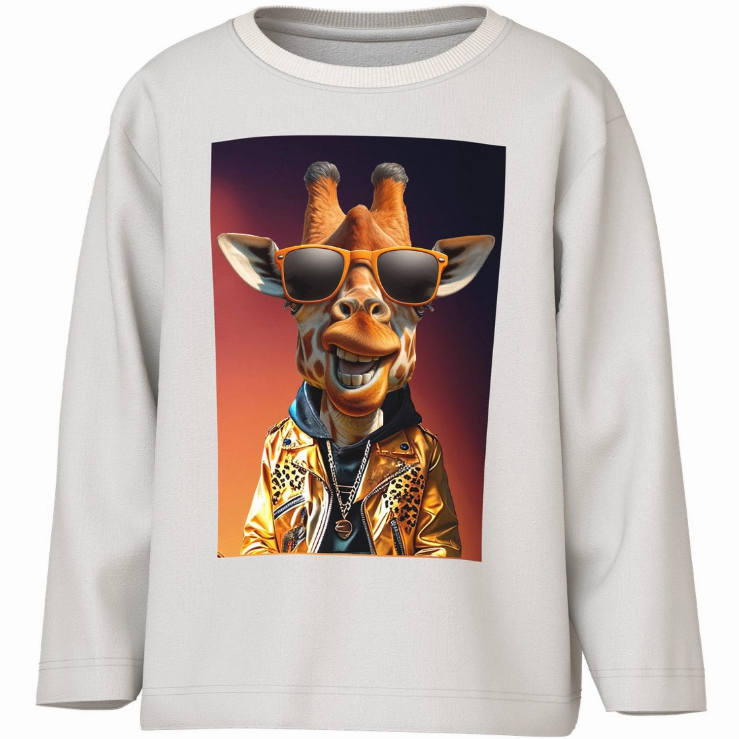 Name It Cloud Dancer Giraffe Nmmvoto Ls Nreg Top Cuffed hem