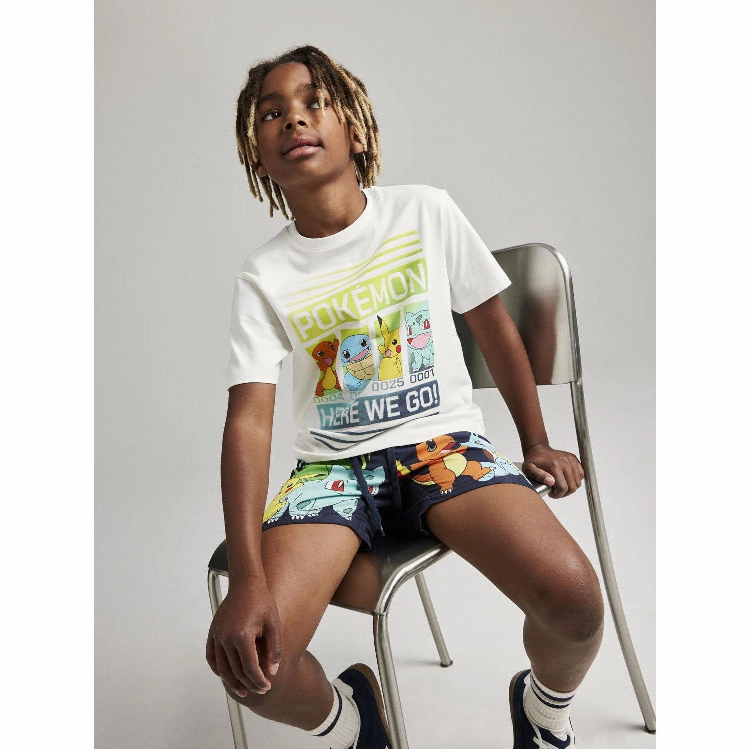 Name It Cloud Dancer Mabr Pokemon Regular T-Shirt Noos Hypoallergenic Fibers Durable Knit Structure