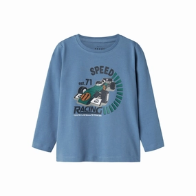 Geometric Print Name It Coronet Blue Vux Blouse