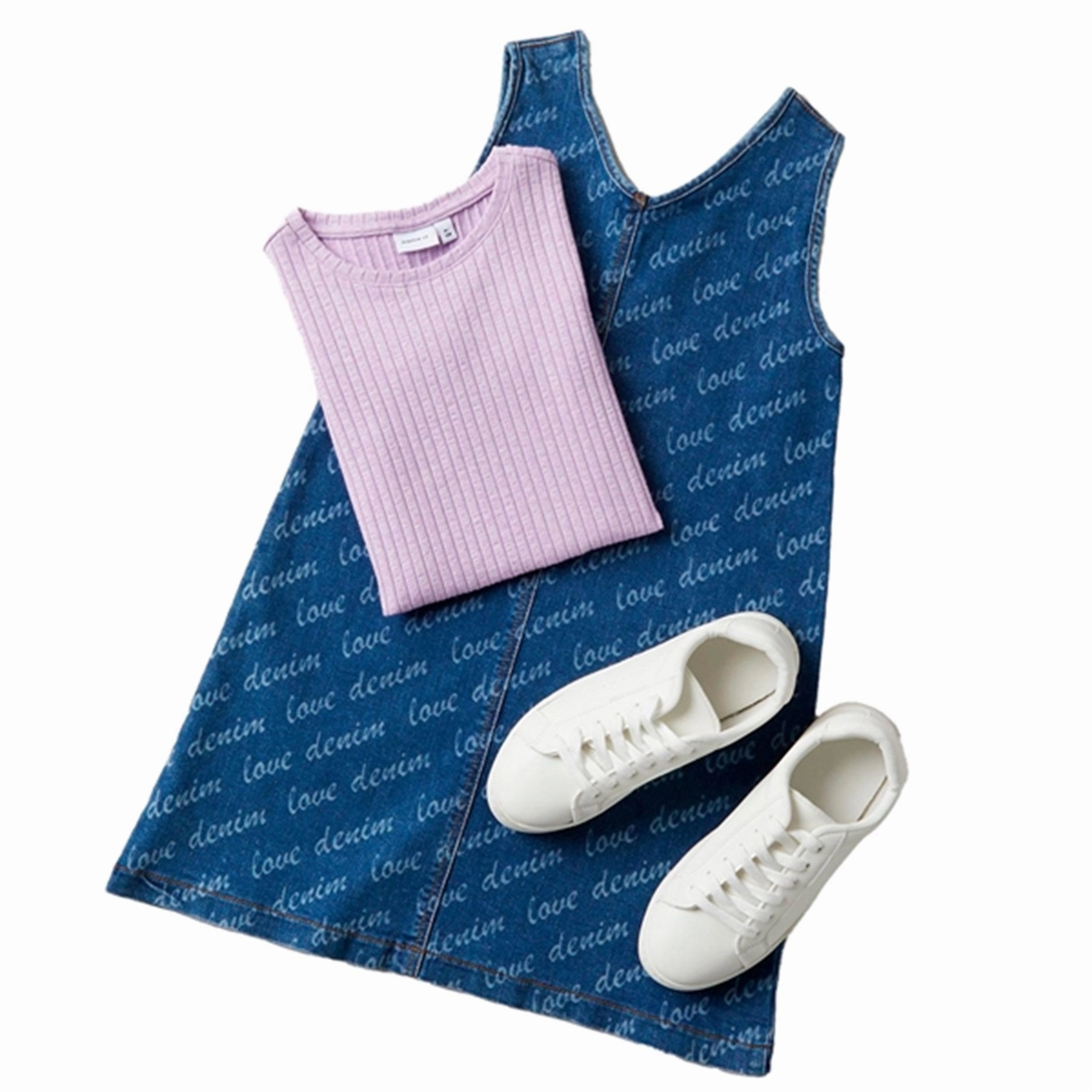 Name it Dark Blue Denim Maria Loose Dress Draped-Style