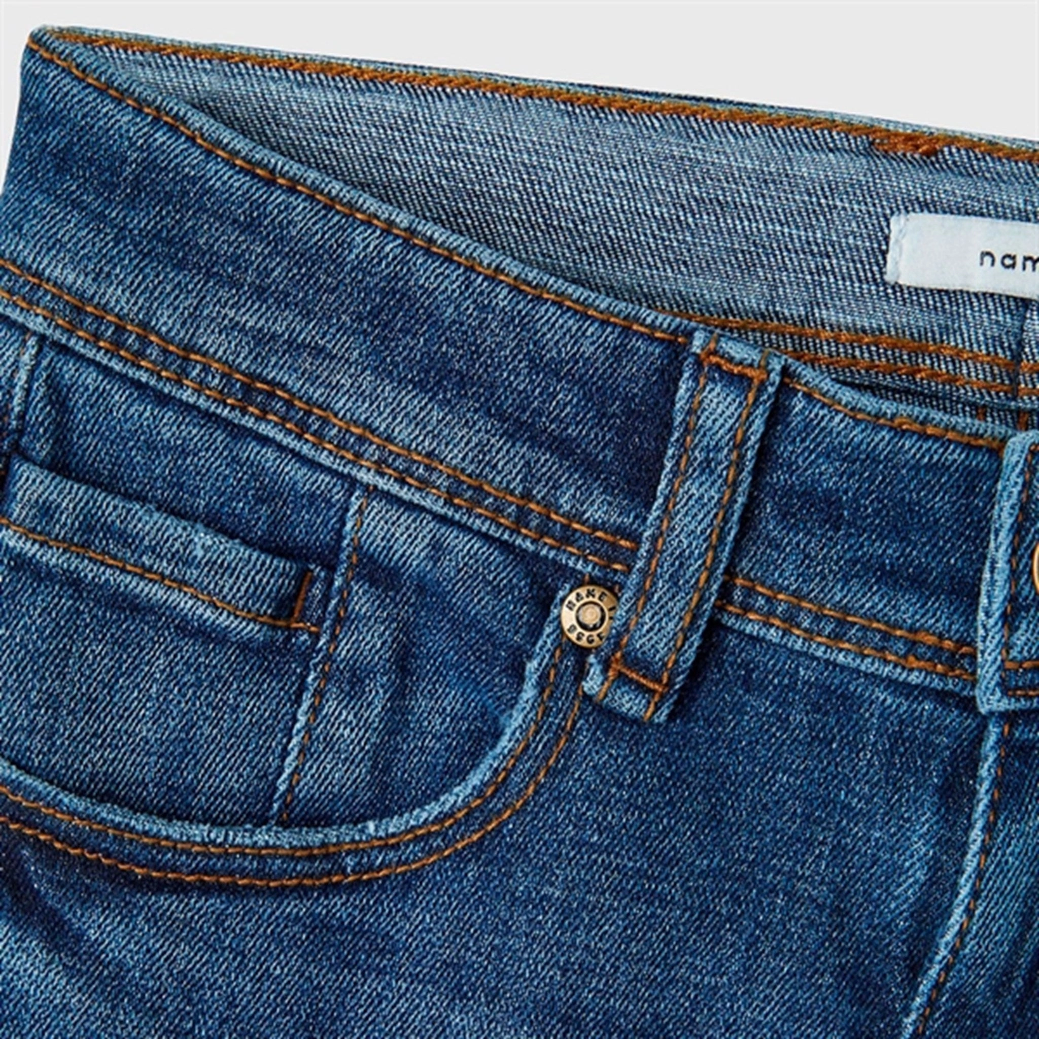 Luxury Minimalist Outdoor Adventure Party Look Youth Style Name it Dark Blue Denim Ryan Straight Jeans Noos