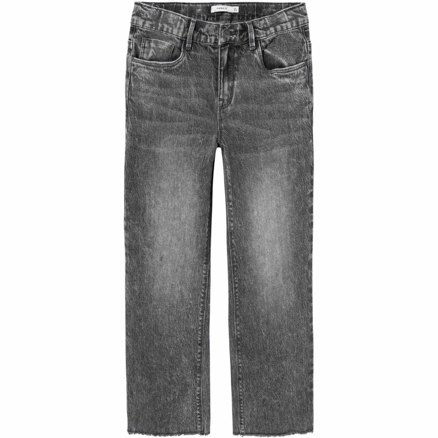 Modern Minimalist Creative Look Chill Outfit Relaxed Style Earthy Name It Dark Grey Denim Rose Wide Jeans Noos