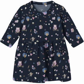 High-Low-Hem Name It Dark Sapphire Birds Vandora Dress