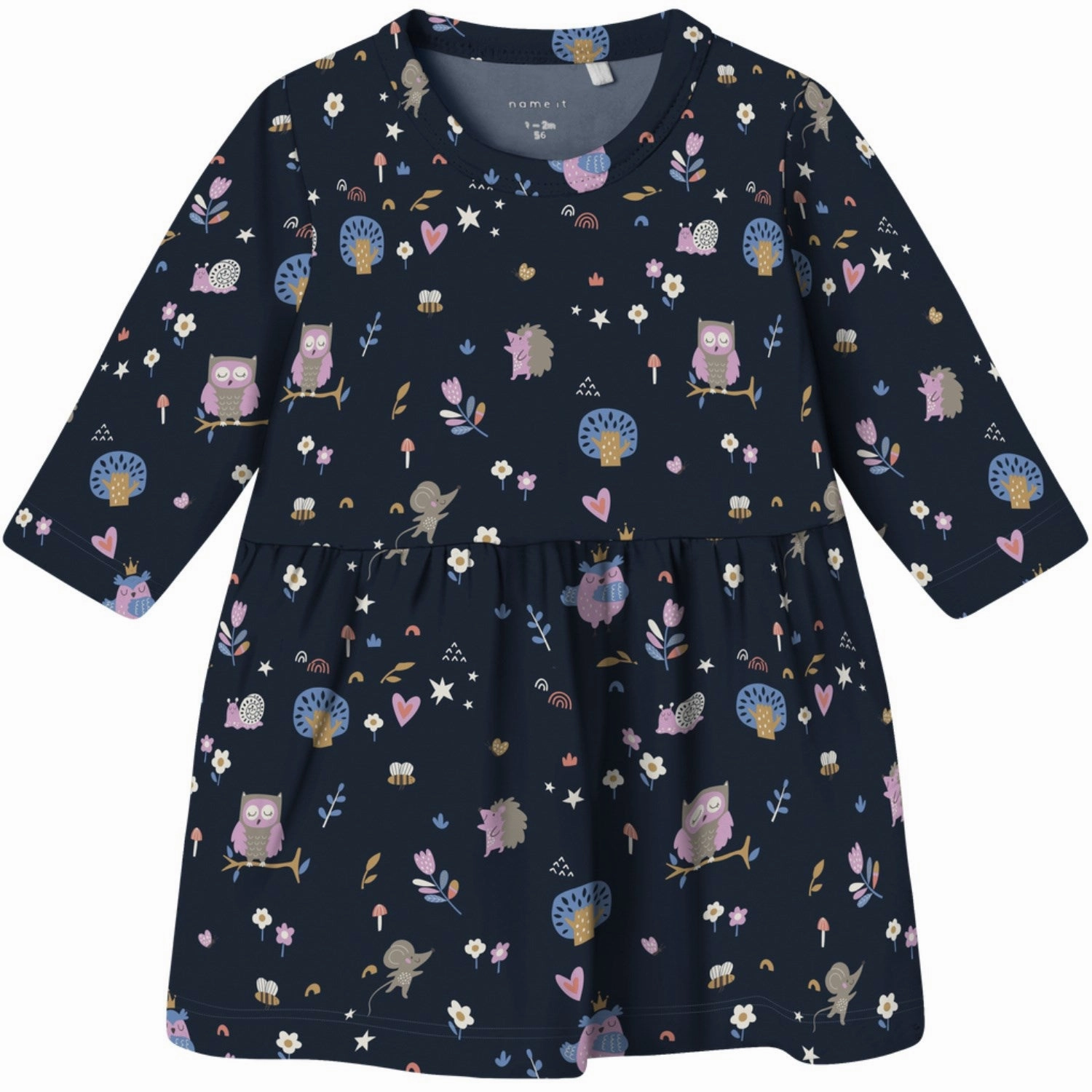 High-Low-Hem Name It Dark Sapphire Birds Vandora Dress