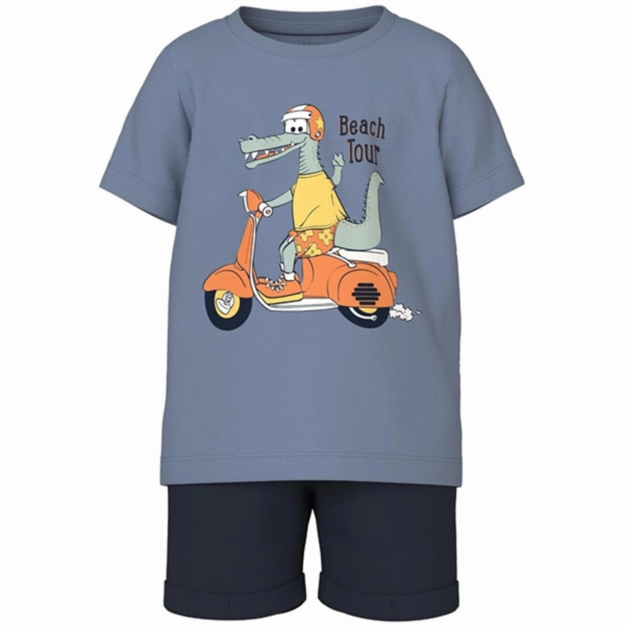 Name it Dark Sapphire Crocodile Vigano Sweat T-Shirt Set Four Way Stretch