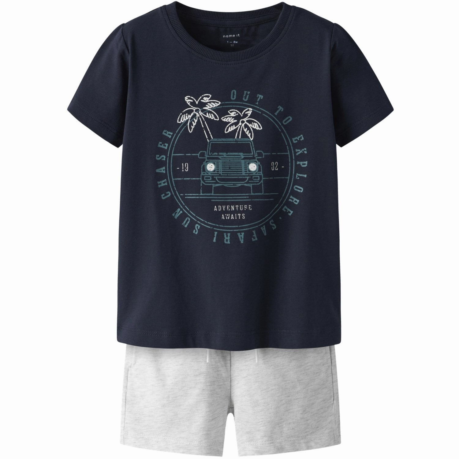 plain shorts Name It Dark Sapphire Nmmjaspen Ss Shorts Set Pb