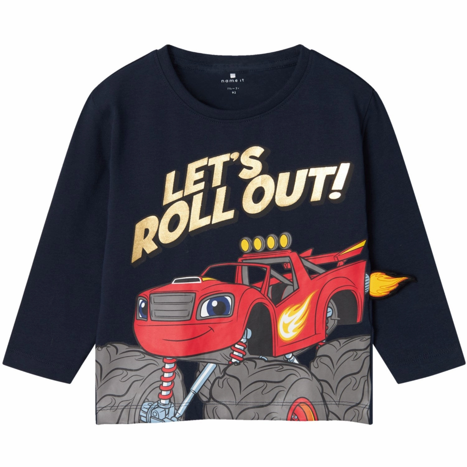 Name It Dark Sapphire Oby Blaze Regular Blouse Wrinkle-Resistant Glossy Texture