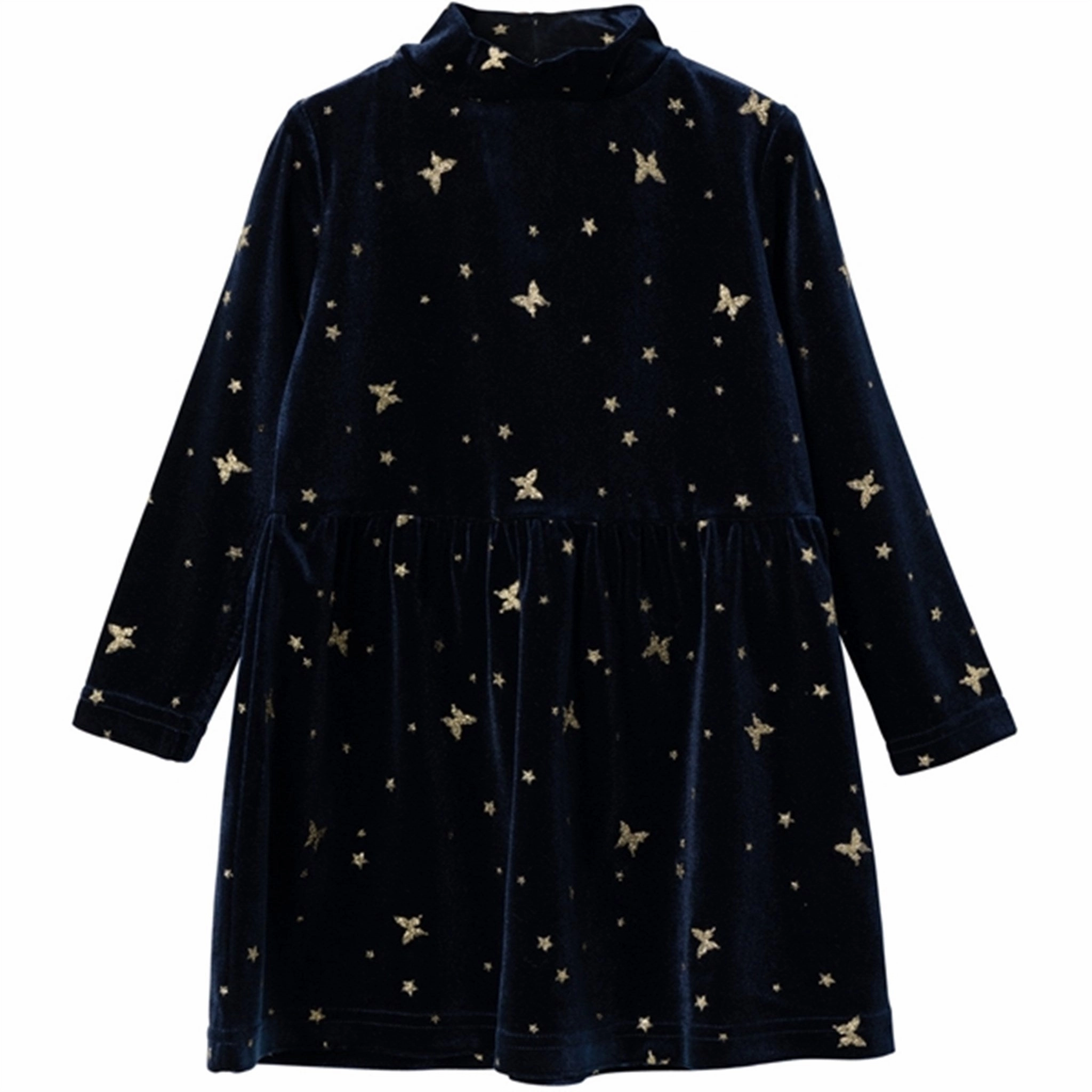 Playful Cut Name it Dark Sapphire Rifly Velour Dress