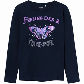 Name it Dark Sapphire Roda T-Shirt Minimalist Stitching