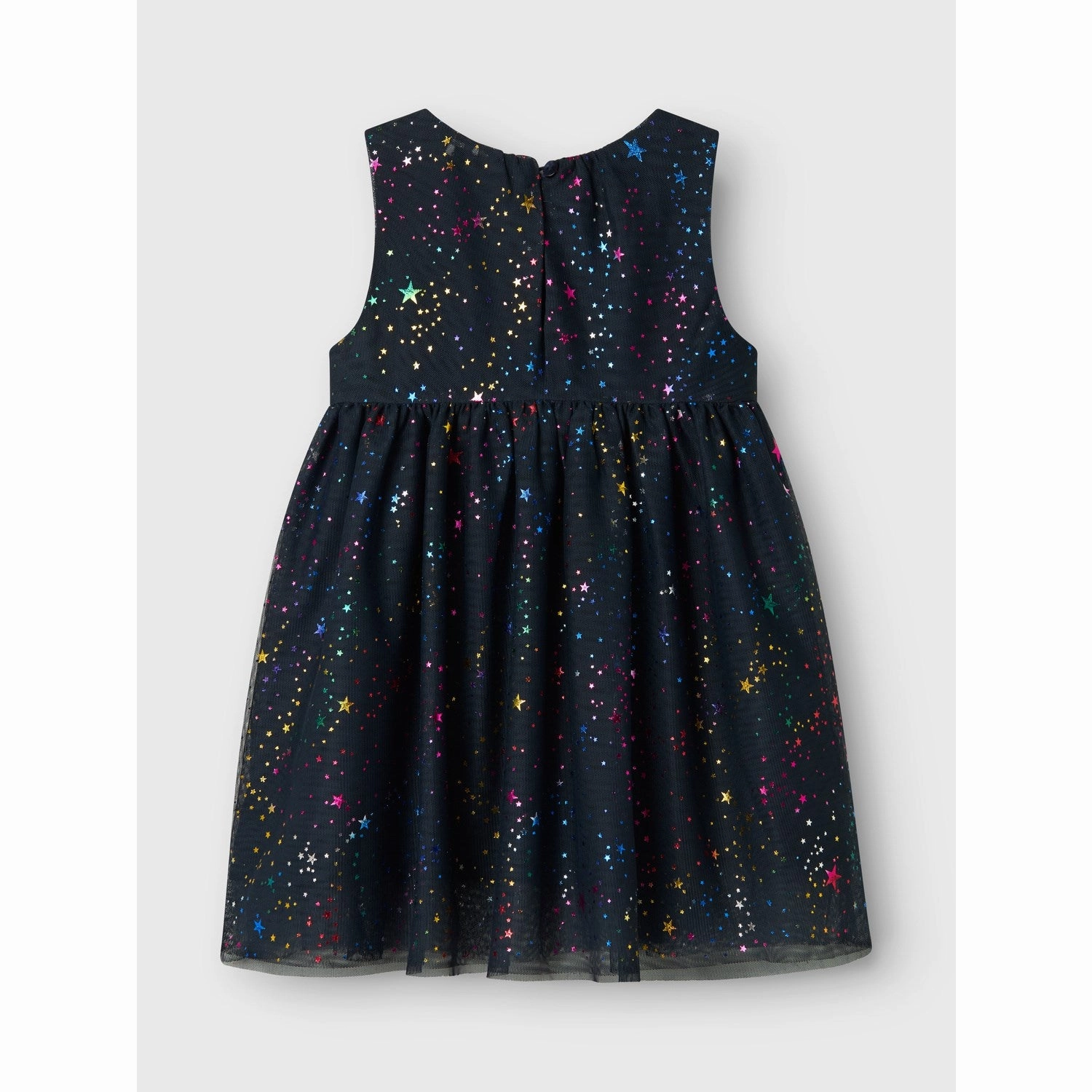 Linen-Blend Name It Dark Sapphire Stars Vabos Spencer Dress