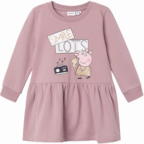 Name it Deauville Mauve Namma Peppa Pig Sweat Dress Belted-Style