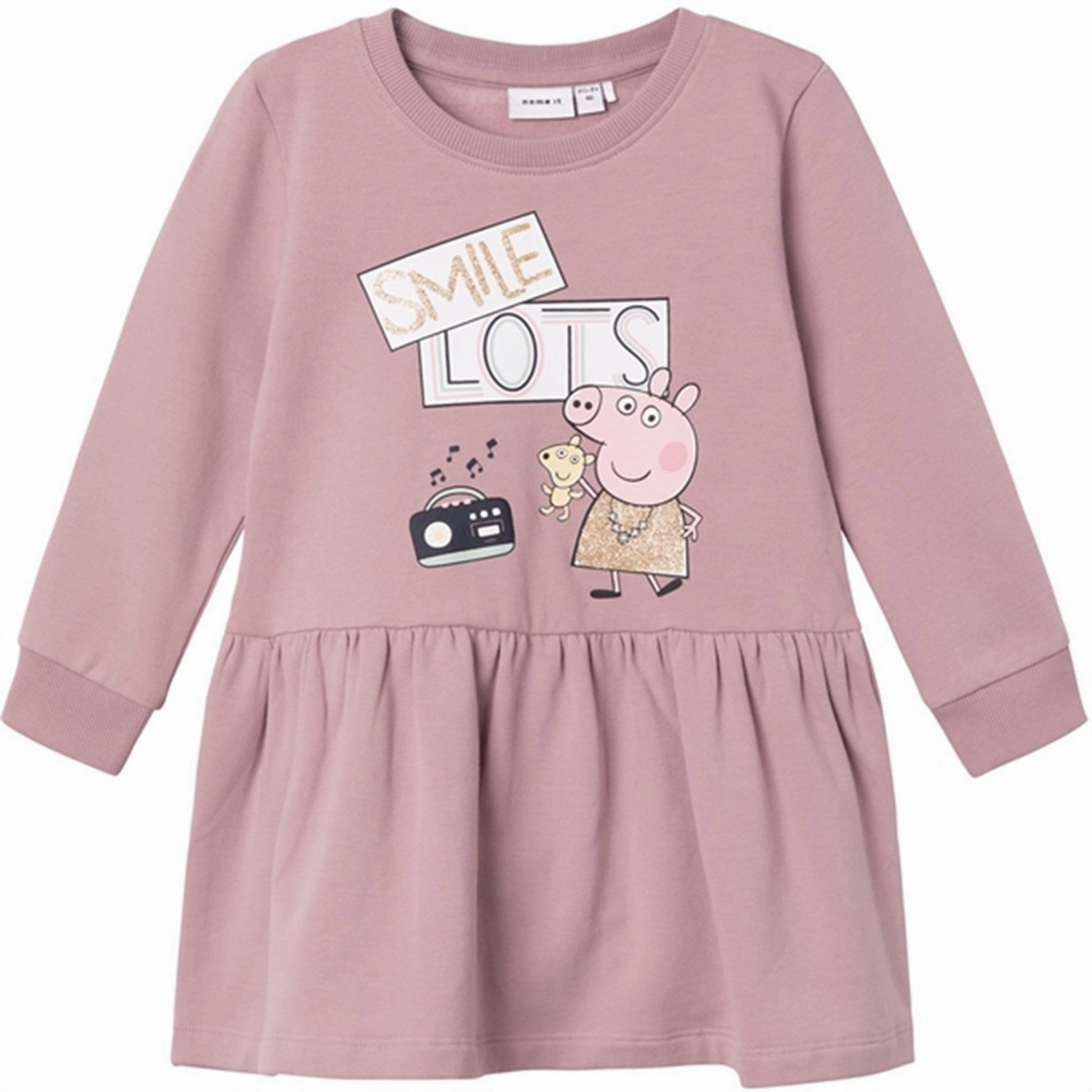 Name it Deauville Mauve Namma Peppa Pig Sweat Dress UVProtectiveLayer Street Elegance