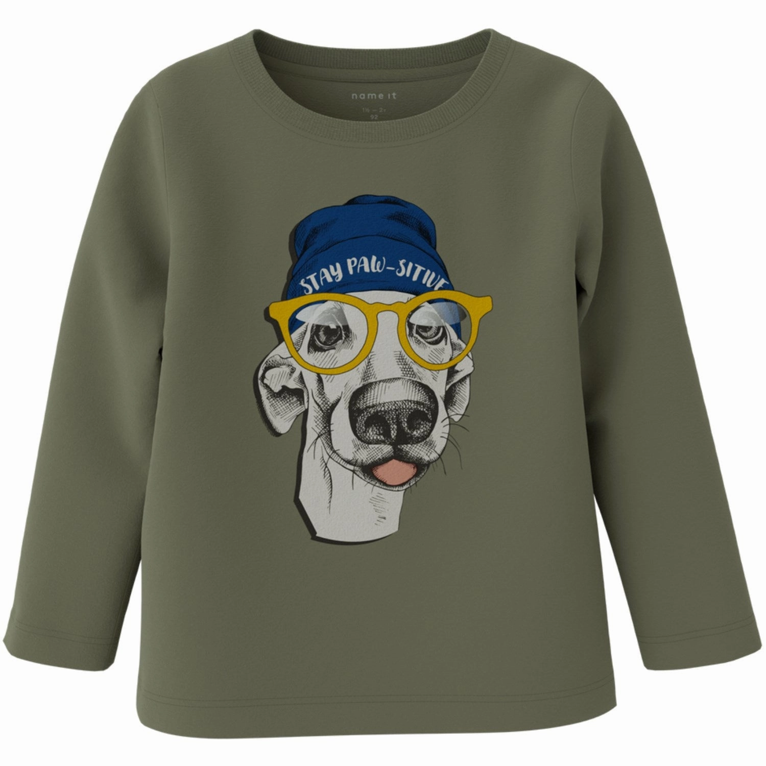 Name It Deep Lichen Green Orindo Blouse Retro Vibe