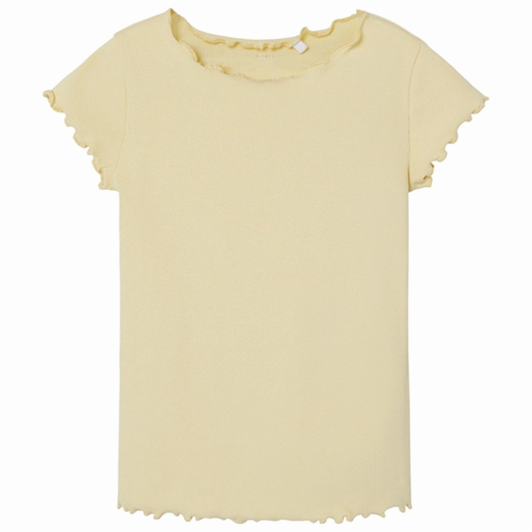 Name it Double Cream Vemma Solid Slim T-Shirt Ribbed Neckline V-Neck