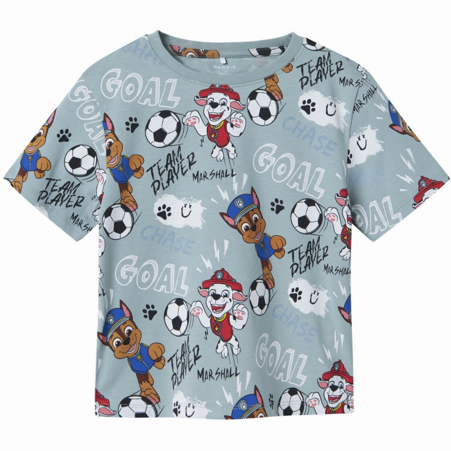 Classic and Comfy Name It Dusty Blue Nmmjubi Paw Nreg Ss Top Cplg