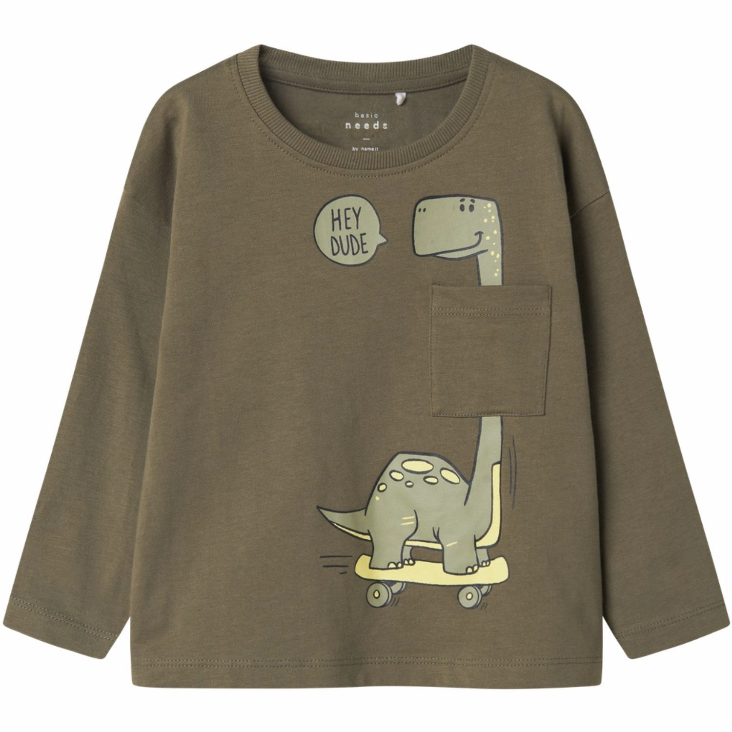 Name It Dusty Olive Brontosaurus Vilian Blouse Yoke Design