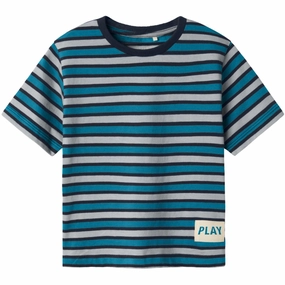 Name It Fjord Blue Belando Regular T-Shirt Layered Collar Structure