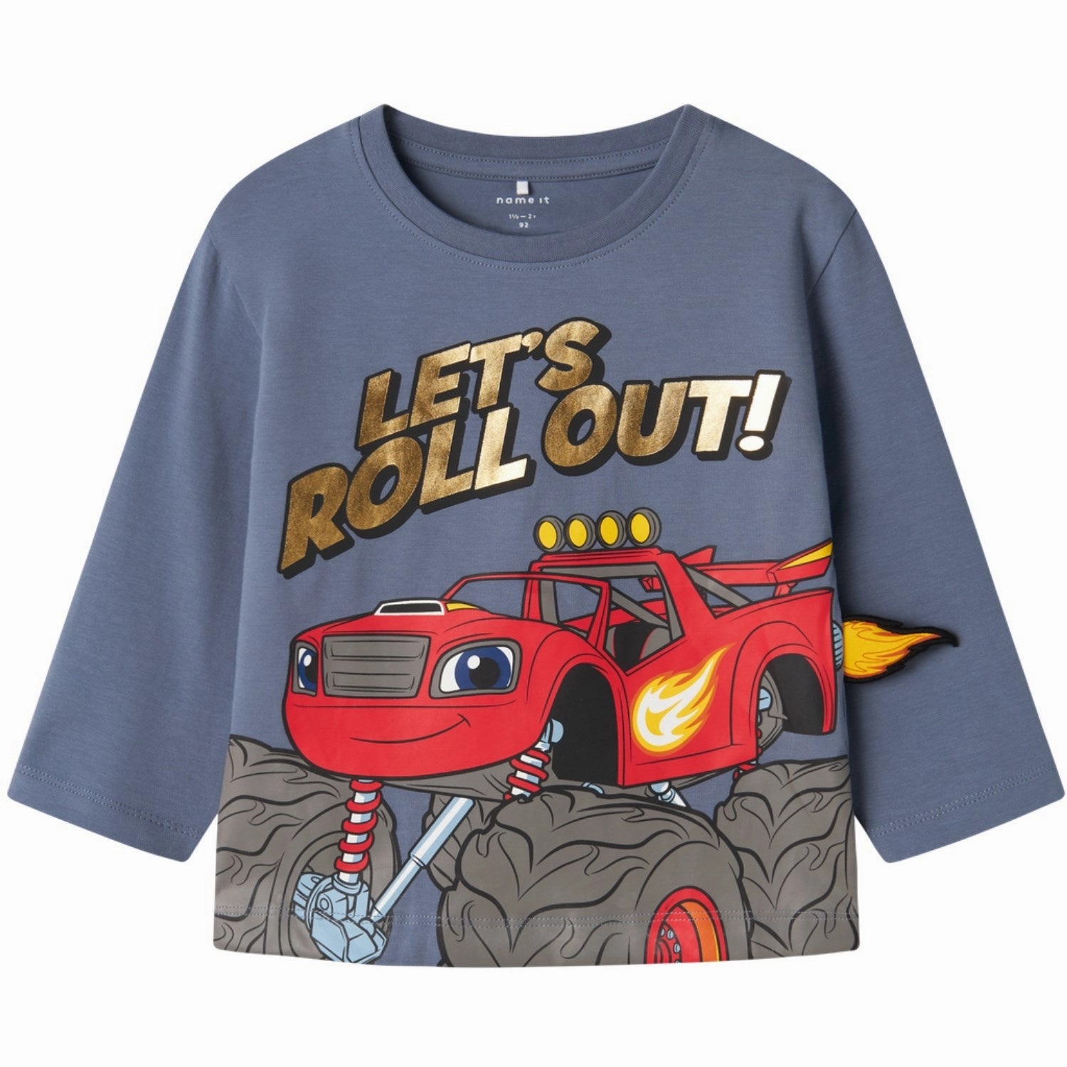 Name It Flint Stone Oby Blaze Regular Blouse Waffle Weave Printed design