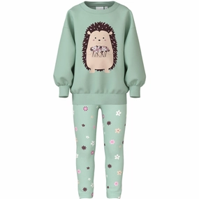 Name It Gossamer Green Nmfvalona Ls Long Rlx Sweat Set Unb NonSlipInnerGrip