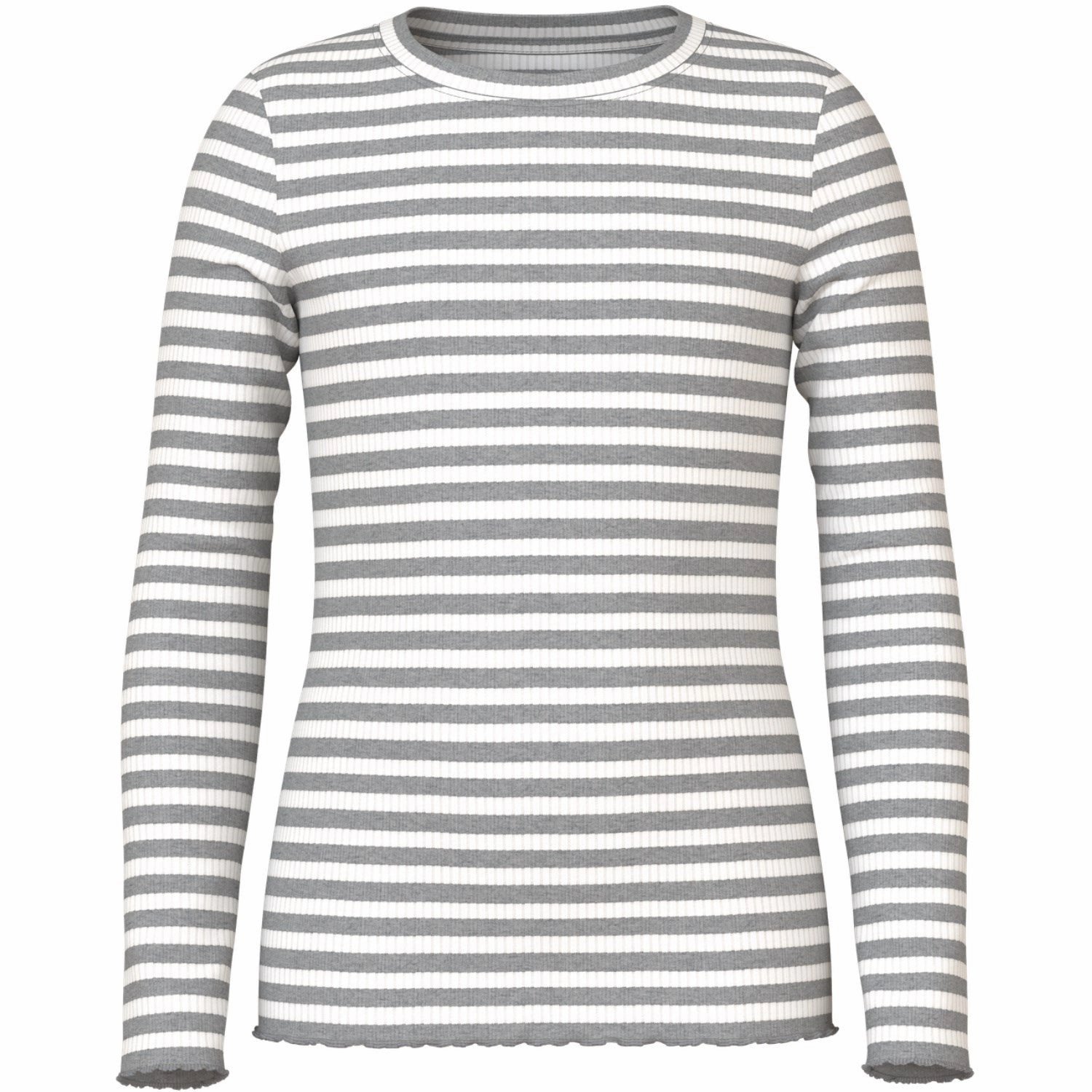 Name It Grey Melange Cloud Dancer Nkfvemma Ls Slim Top Dinner Date Fashion Statement