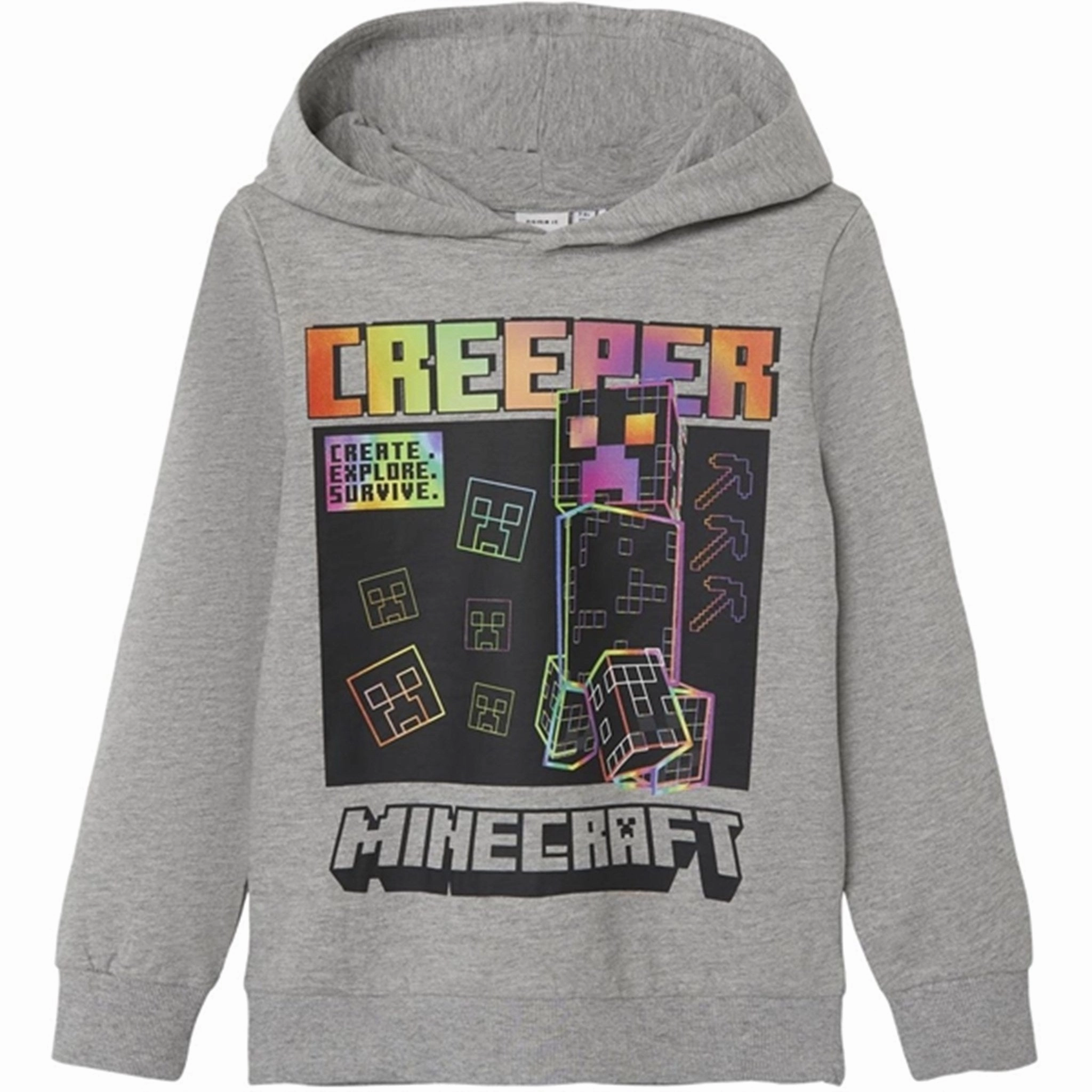 Patchwork Name it Grey Melange Jiz Minecraft Sweatshirt