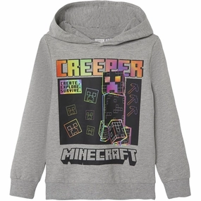 Non Restrictive Cut City Mood Name it Grey Melange Jiz Minecraft Sweatshirt
