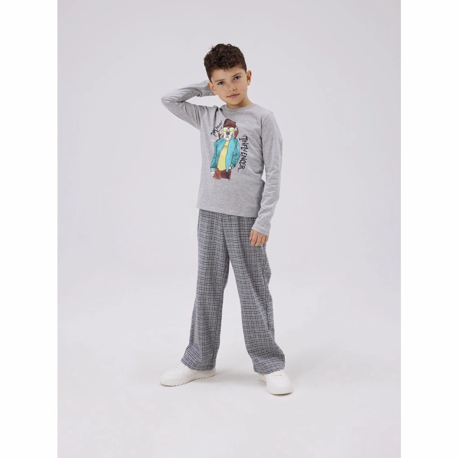 Temperature Regulating Warm Layers Name It Grey Melange Semons Regular Blouse