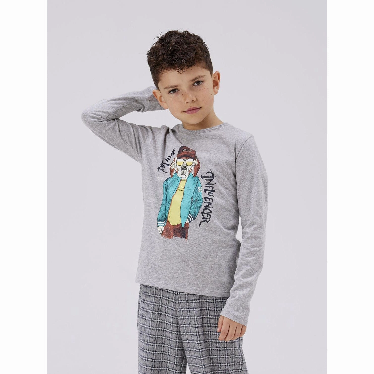 Name It Grey Melange Semons Regular Blouse Winter Layering Smart Look