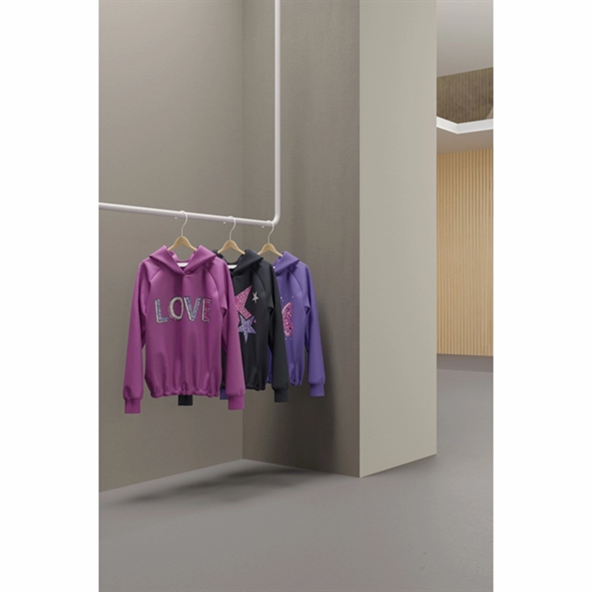 Name it Hyacinth Violet Rida Sweat Hoodie Brushed Interior Texture