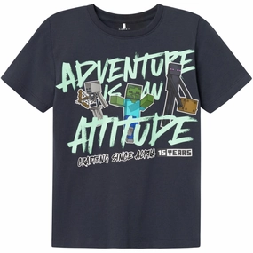 SoftTouchFinish Breathable mesh lining Name It India Ink Marlol Minecraft T-Shirt