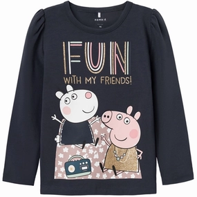 Name it India Ink Namira Peppa Pig Blouse Summer Camp Reinforced Hems