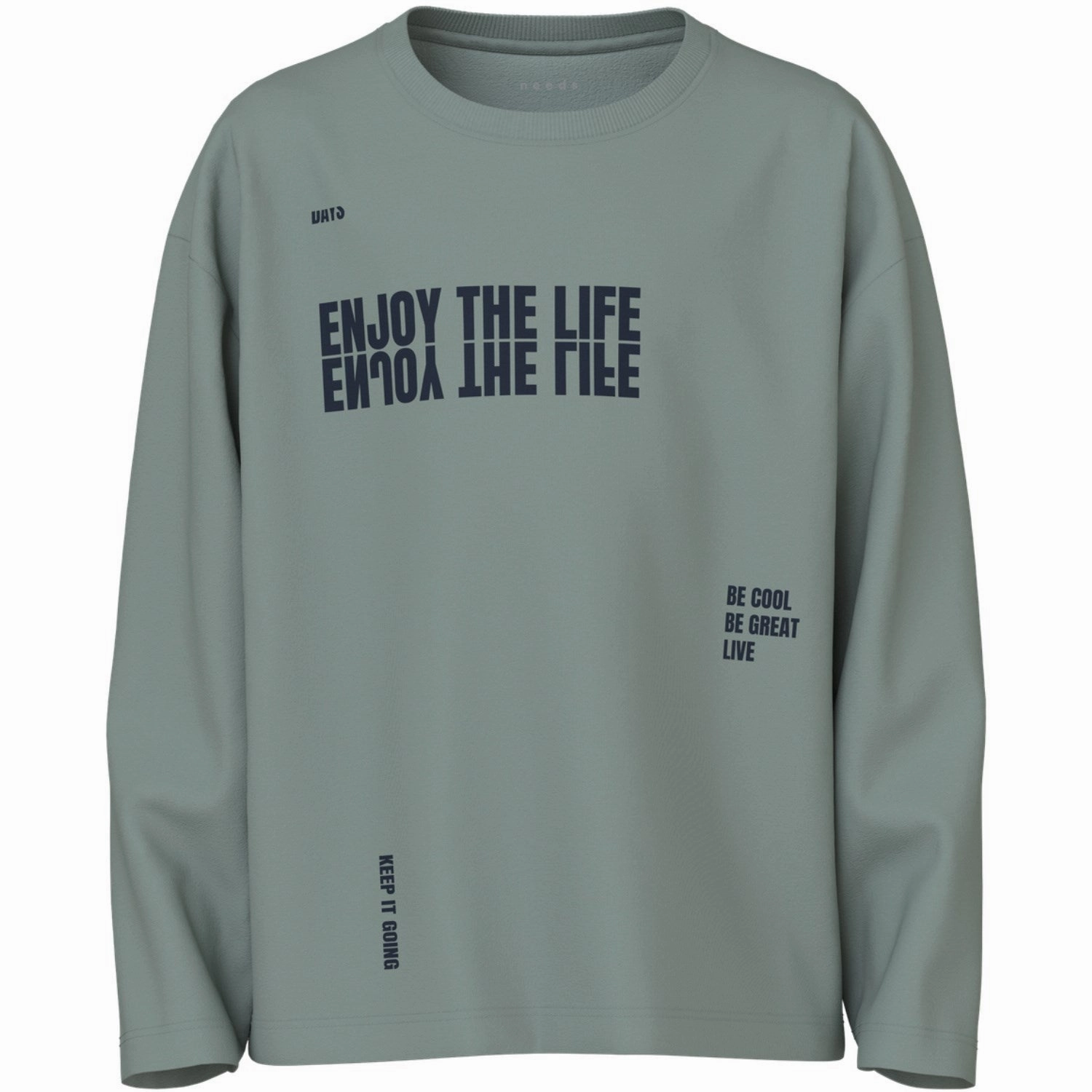 UV Protective Fabric high-low hem Name It Jadeite Enjoy The Life Be Cool Nkmvictor Ls Rlx Top