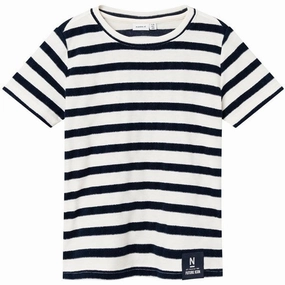 Name it Jet Stream / Dark Sapphire Dunster T-Shirt Striped modernity MinimalistStitching