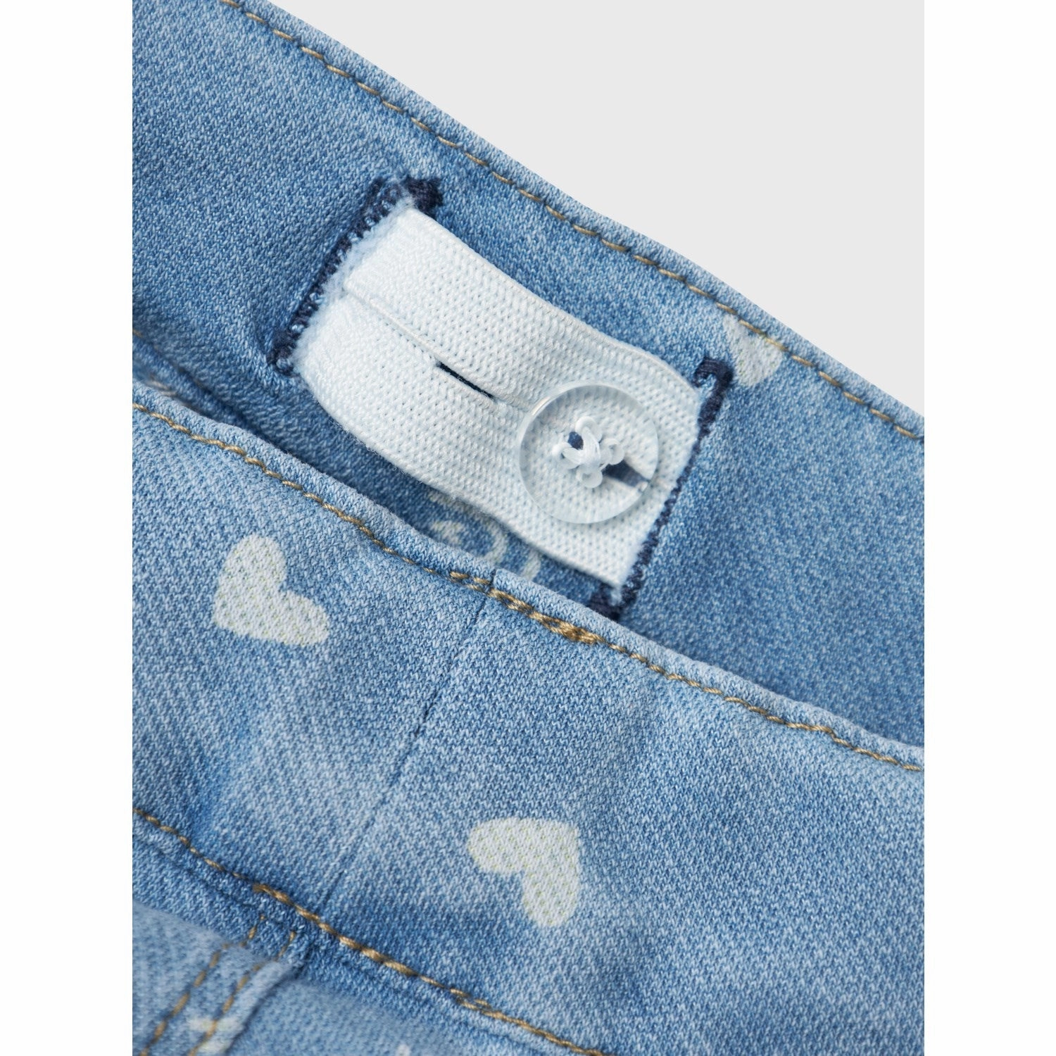 Name It Light Blue Denim Heart Salli Slim Denim Leggings Noos Premium Denim