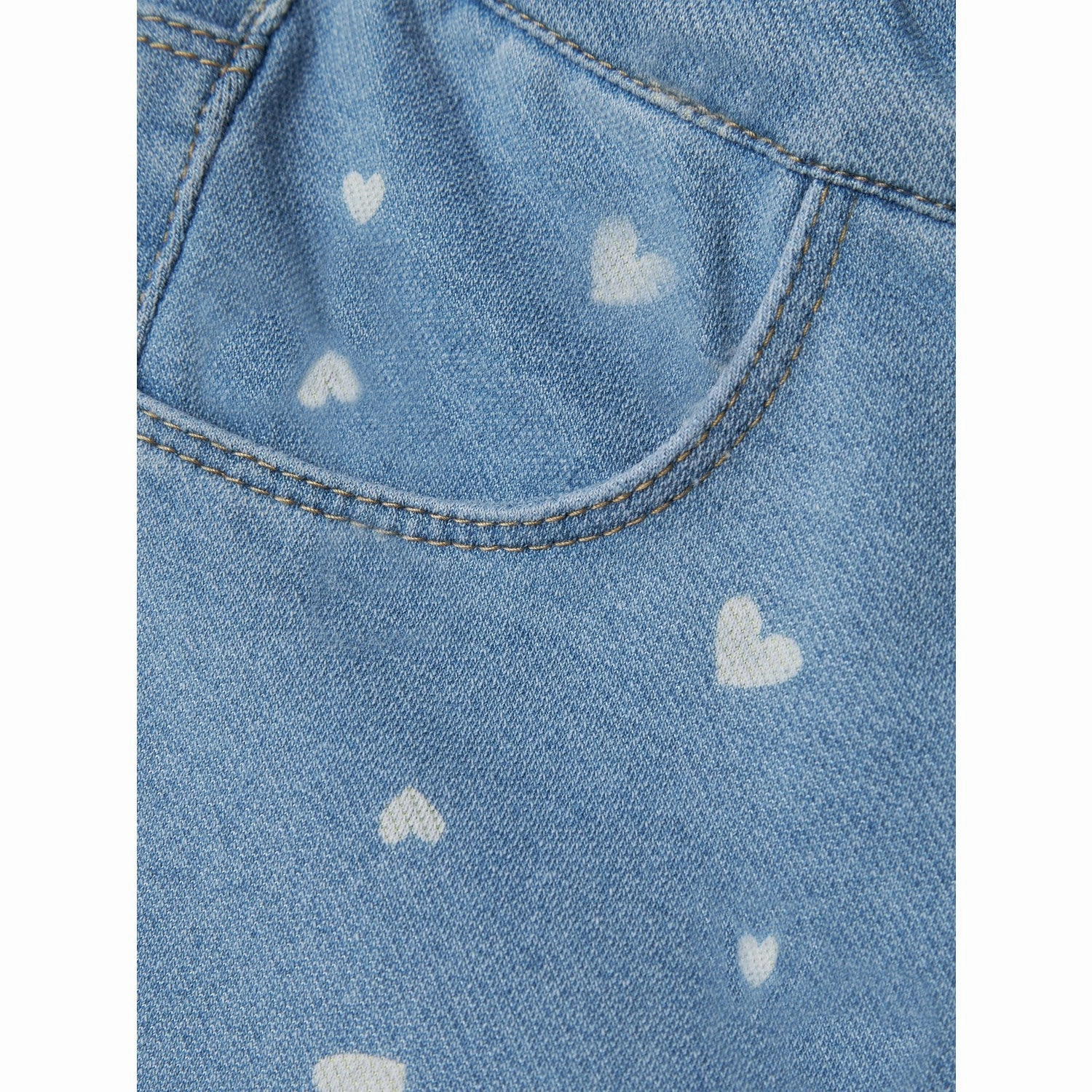Built For Life Name It Light Blue Denim Heart Salli Slim Denim Leggings Noos