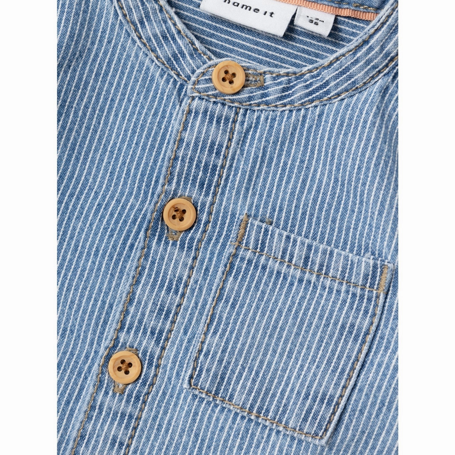 Travel Essential Statement Piece Name It Light Blue Denim Leo Stripe Denim Shirt