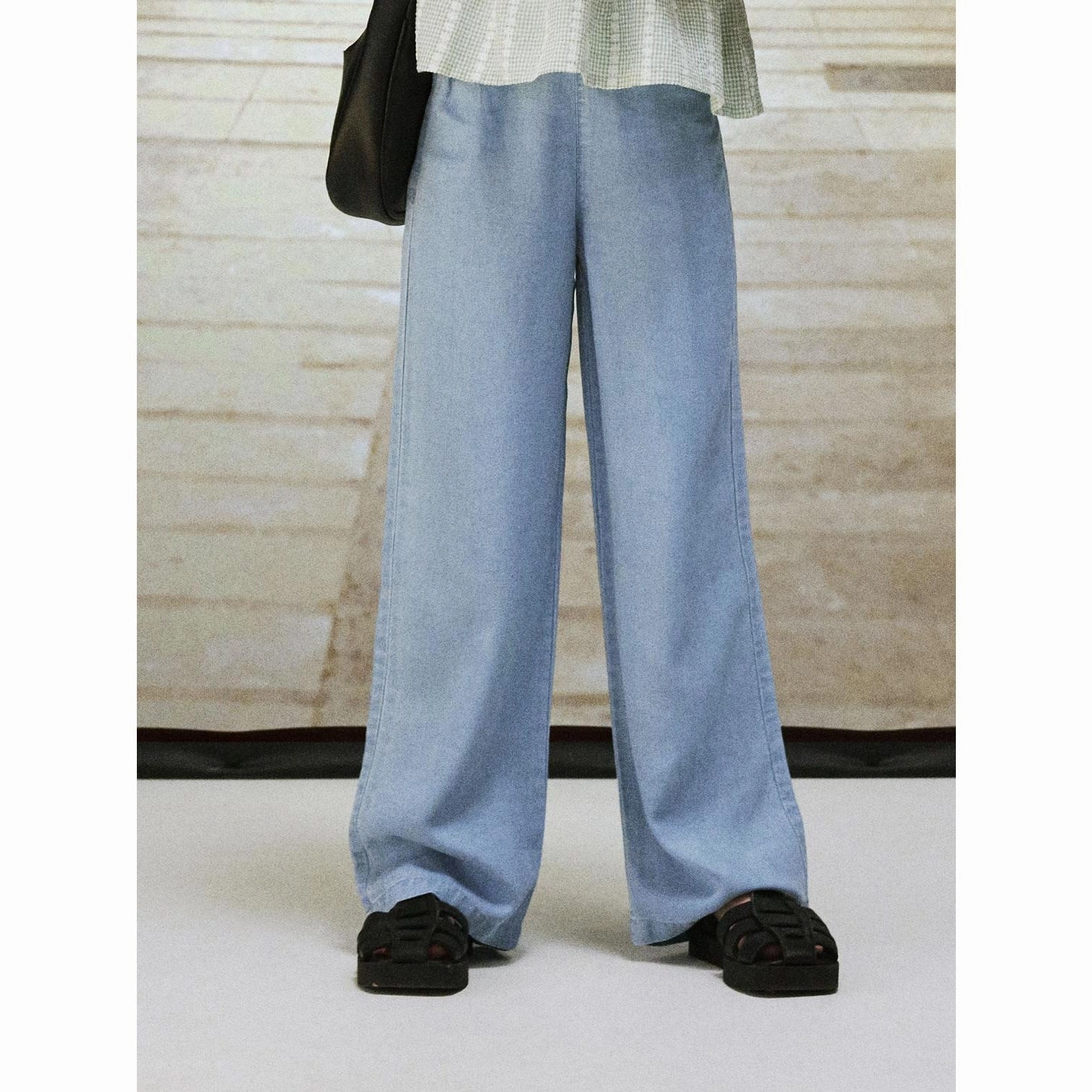 Multi Pocket Utility Seamless Pocket Design Name It Light Blue Denim Rose Wide Jeans