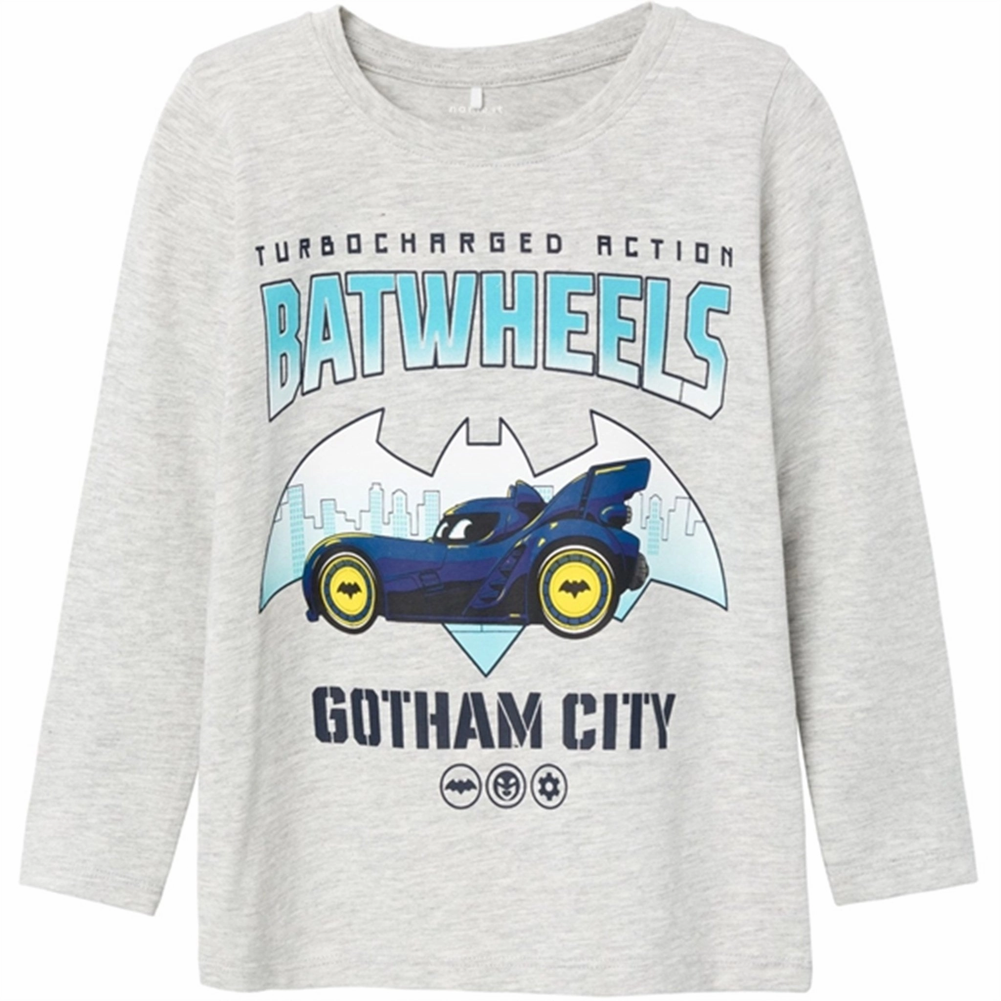 Name it Light Grey Melange Felian Batwheels Blouse Non Iron Material