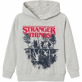 Name it Light Grey Melange Finny Stranger Things Sweatshirt Odor Resistant Treatment Flatlock Seams
