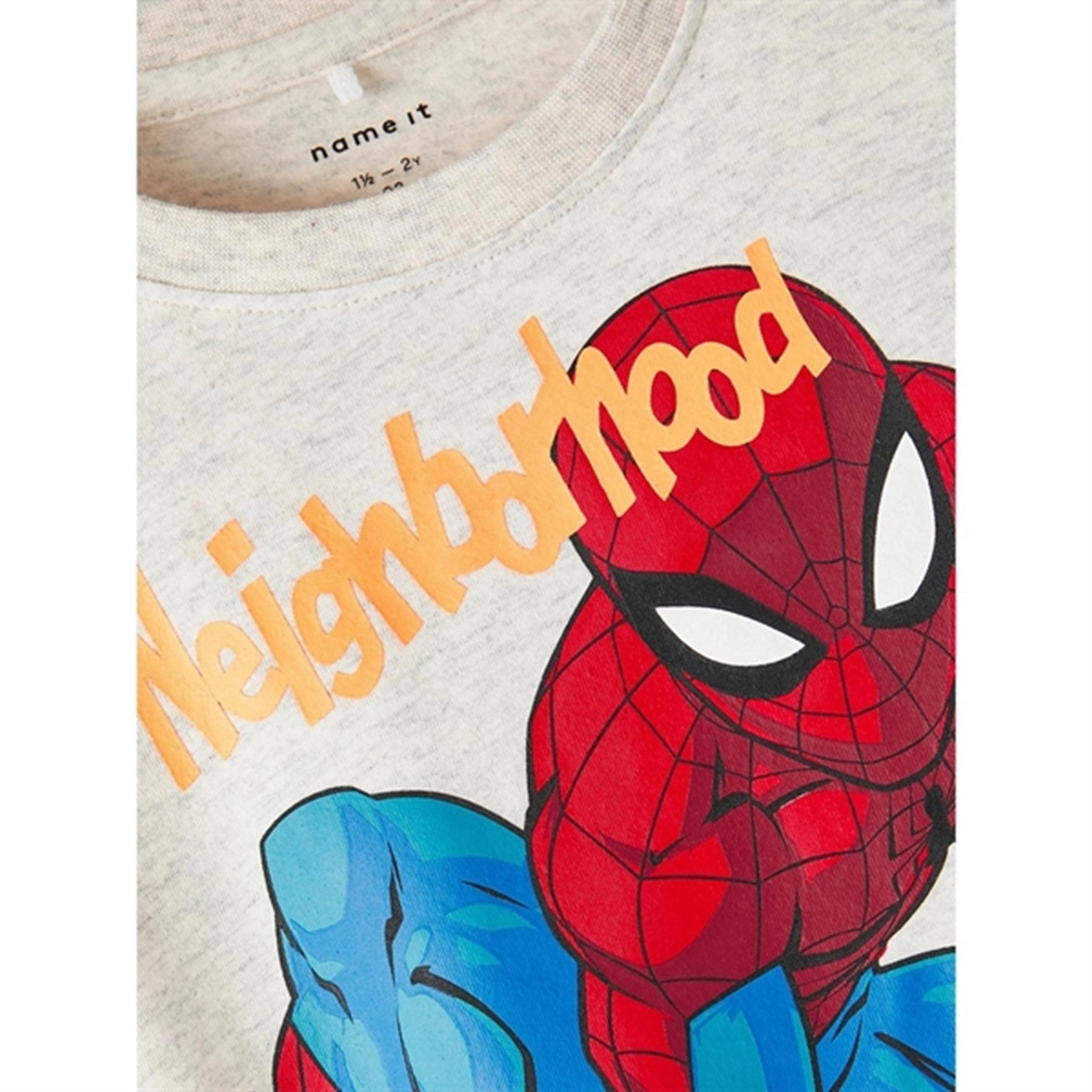 Stone Wash Process Name it Light Grey Melange Malfi Spiderman T-Shirt
