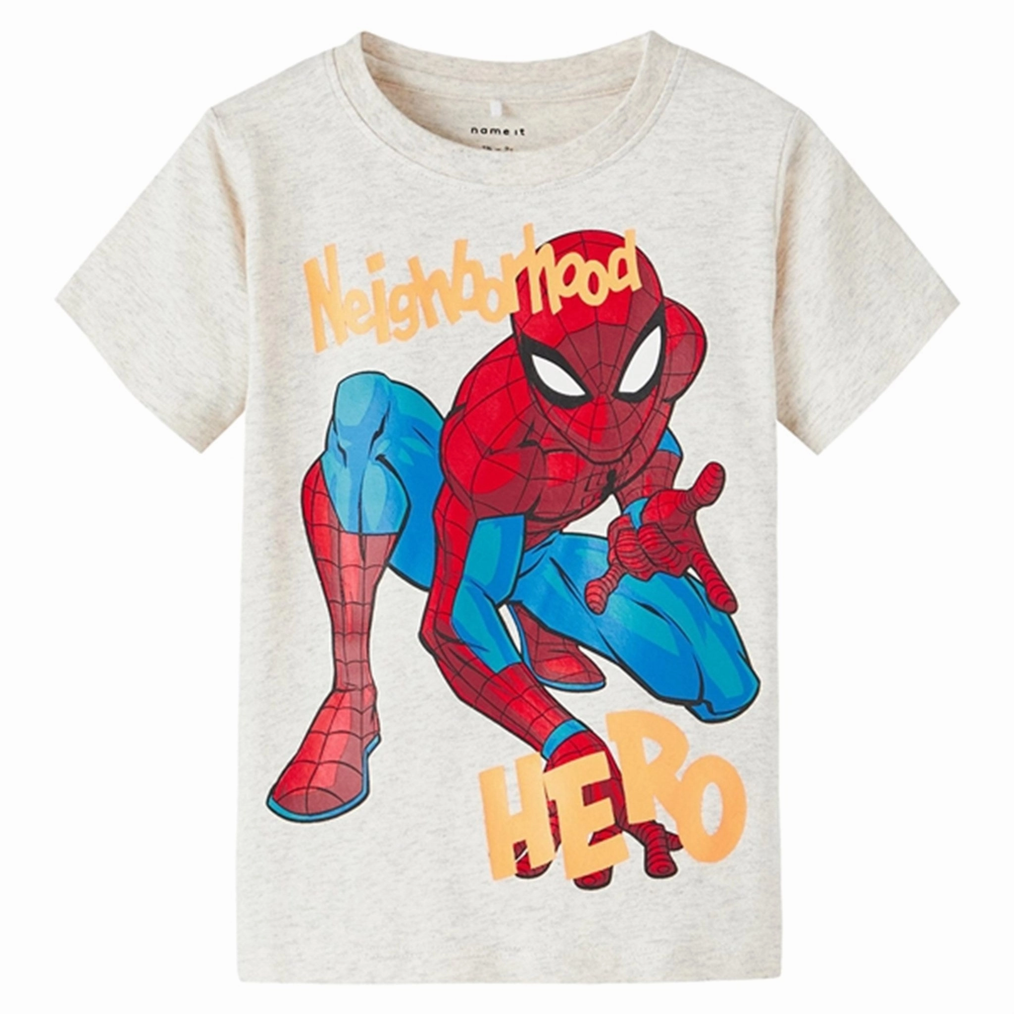 Name it Light Grey Melange Malfi Spiderman T-Shirt Tear Resistant Sun Protection
