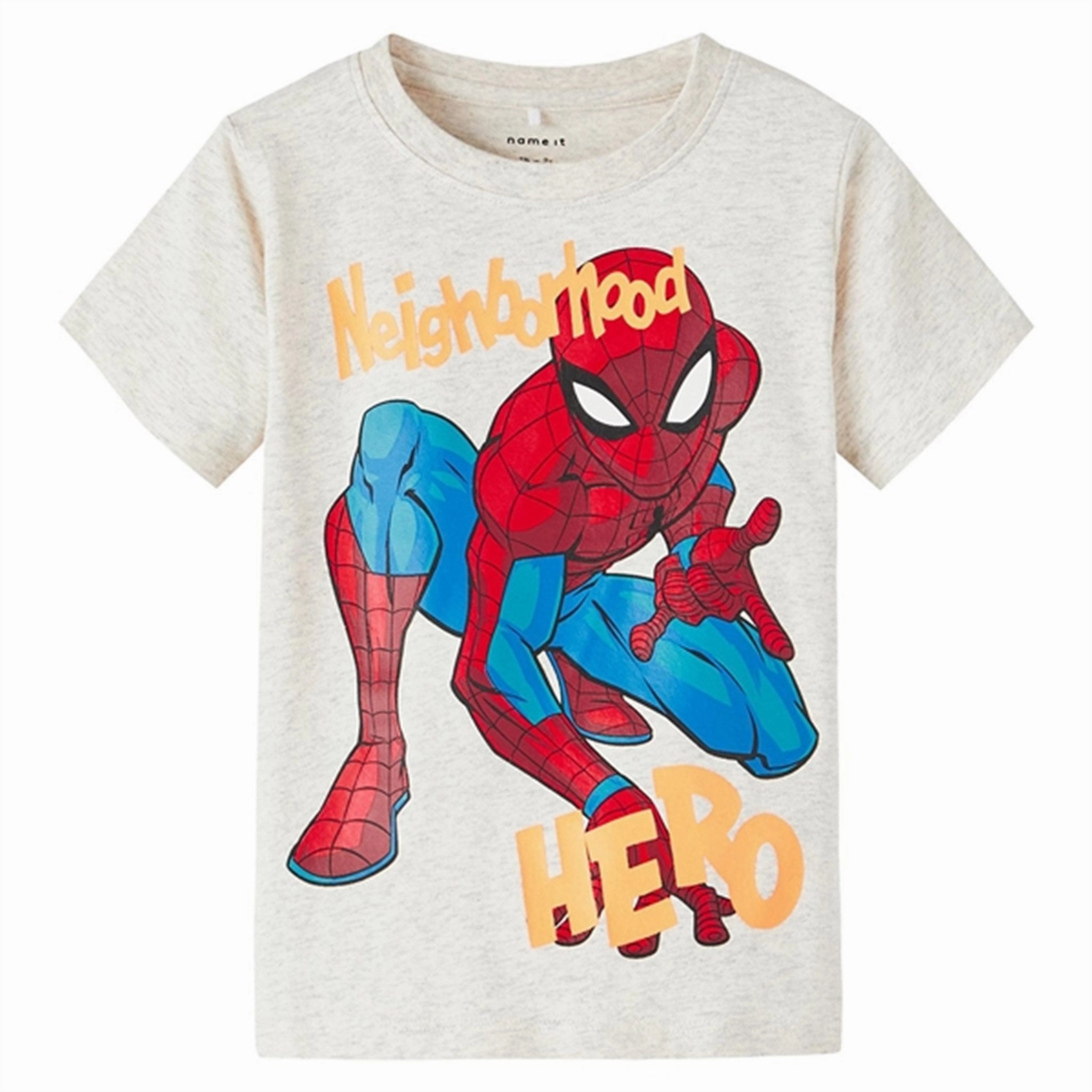 Minimalist Design Name it Light Grey Melange Malfi Spiderman T-Shirt