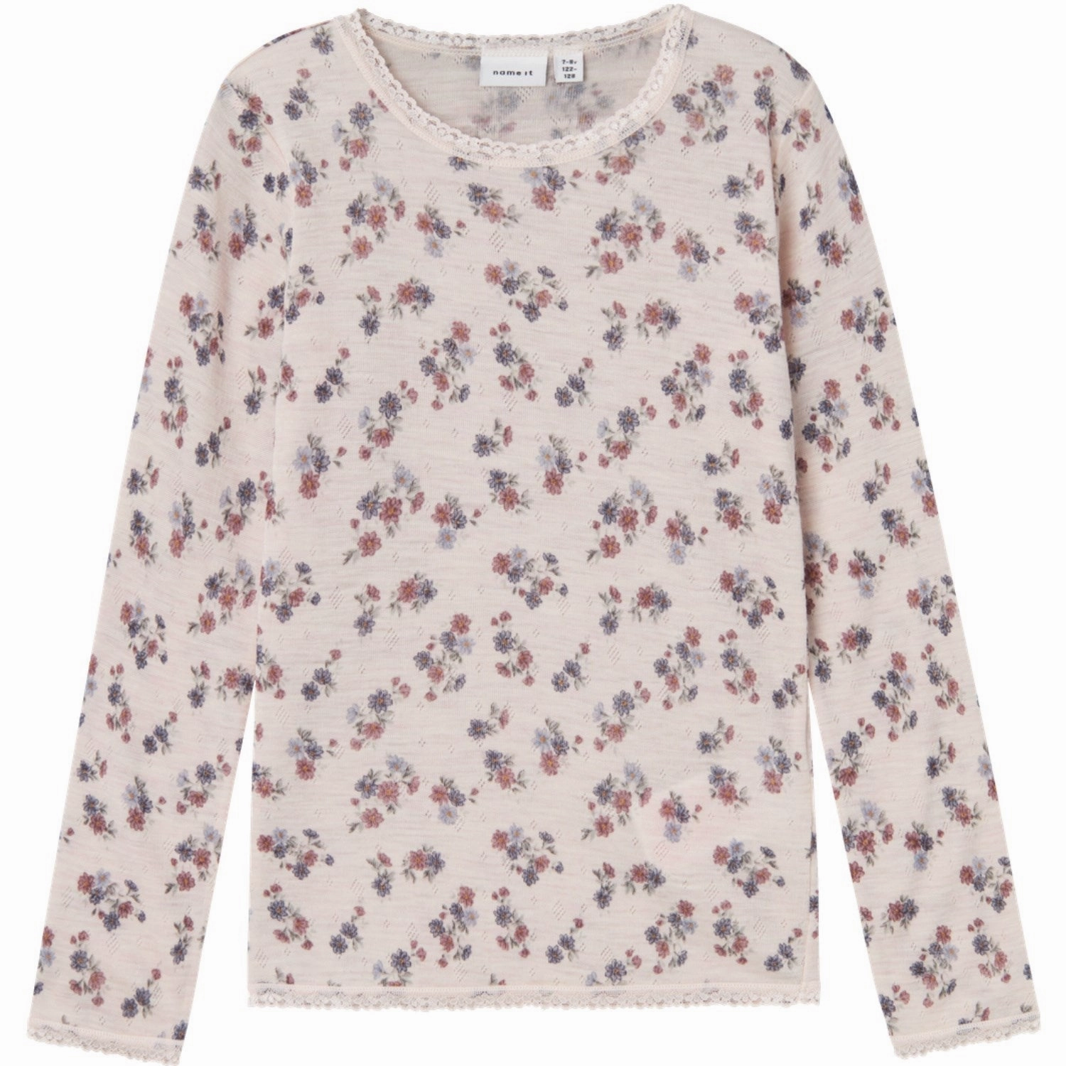 Micro Perforated Texture Name It Lilac Ash Wang Wool Needle Blouse