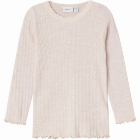 Urban Trend Timeless Piece Name It Lilac Ash Wossa Wool/Silk Rib Blouse