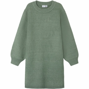 Name It Lily Pad Omarian Knit Dress colorfast Cozy Layer