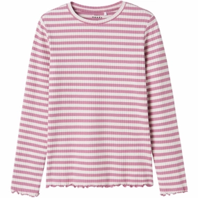 Name It Mauve Orchid Jet Stream Vemma Slim Blouse Cuffed hem