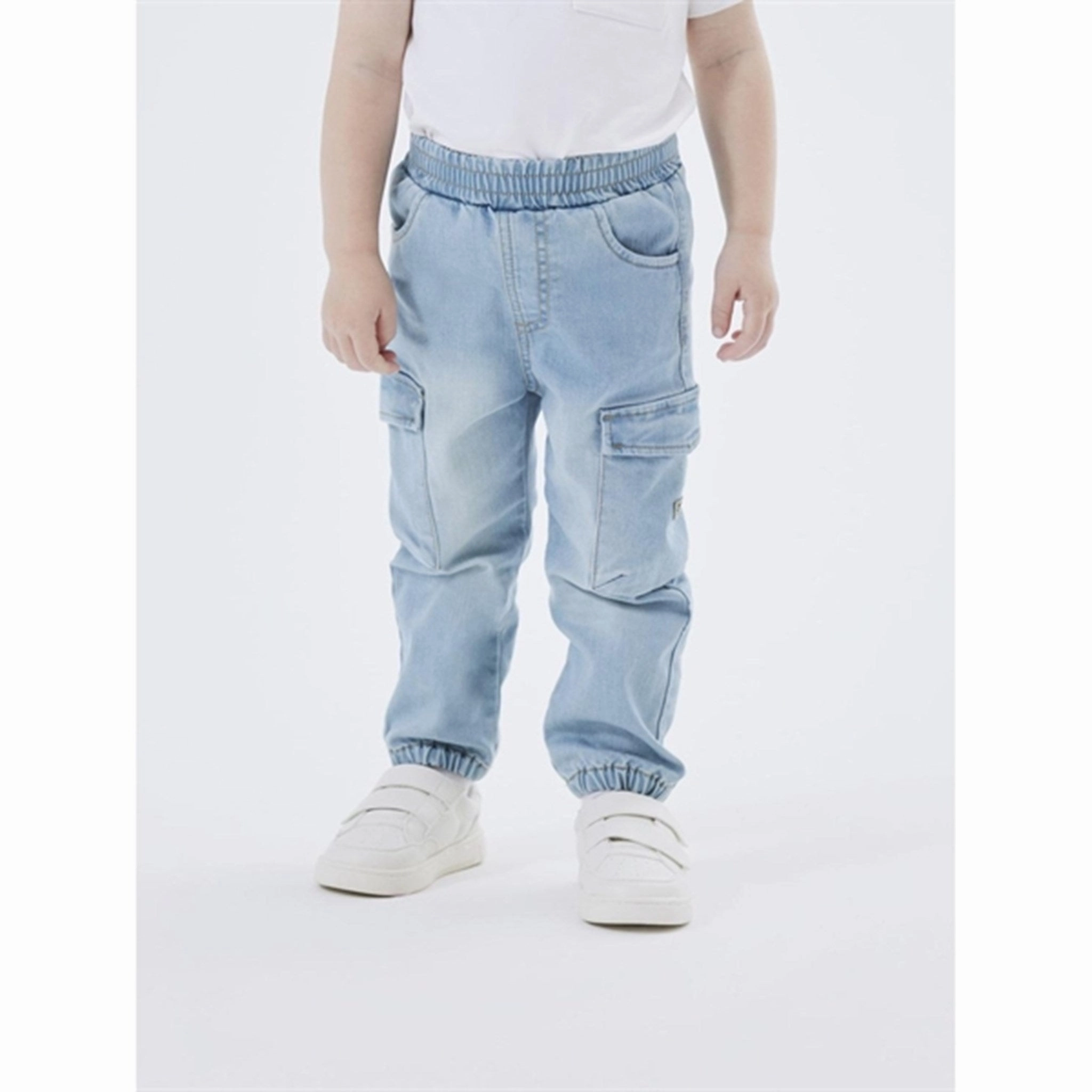 Airy Touch Durable Minimalist Style Party Look Name it Medium Blue Denim Ben Baggy Cargo Jeans Noos