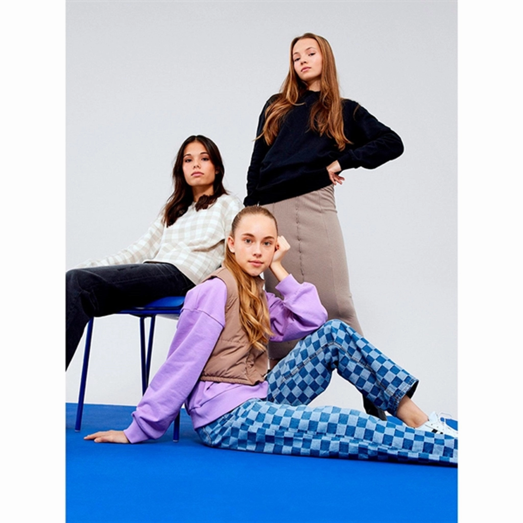 Name it Medium Blue Denim Checkizza Straight Jeans Common look