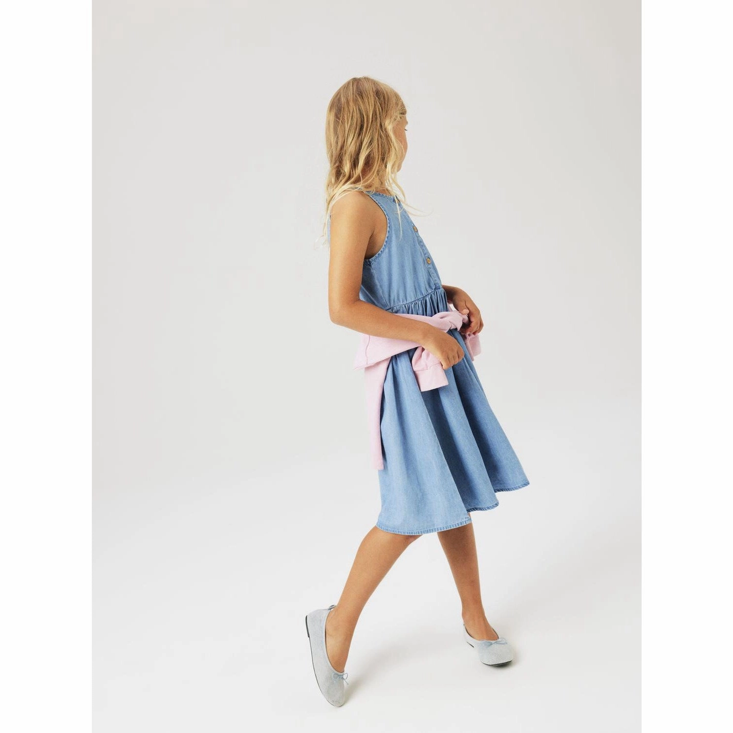 Halter-Neck Name It Medium Blue Denim Joy Strap Denim Dress